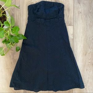 Gap Black Lined  Strapless A Line shaped  Dress Side Zipper Size 0